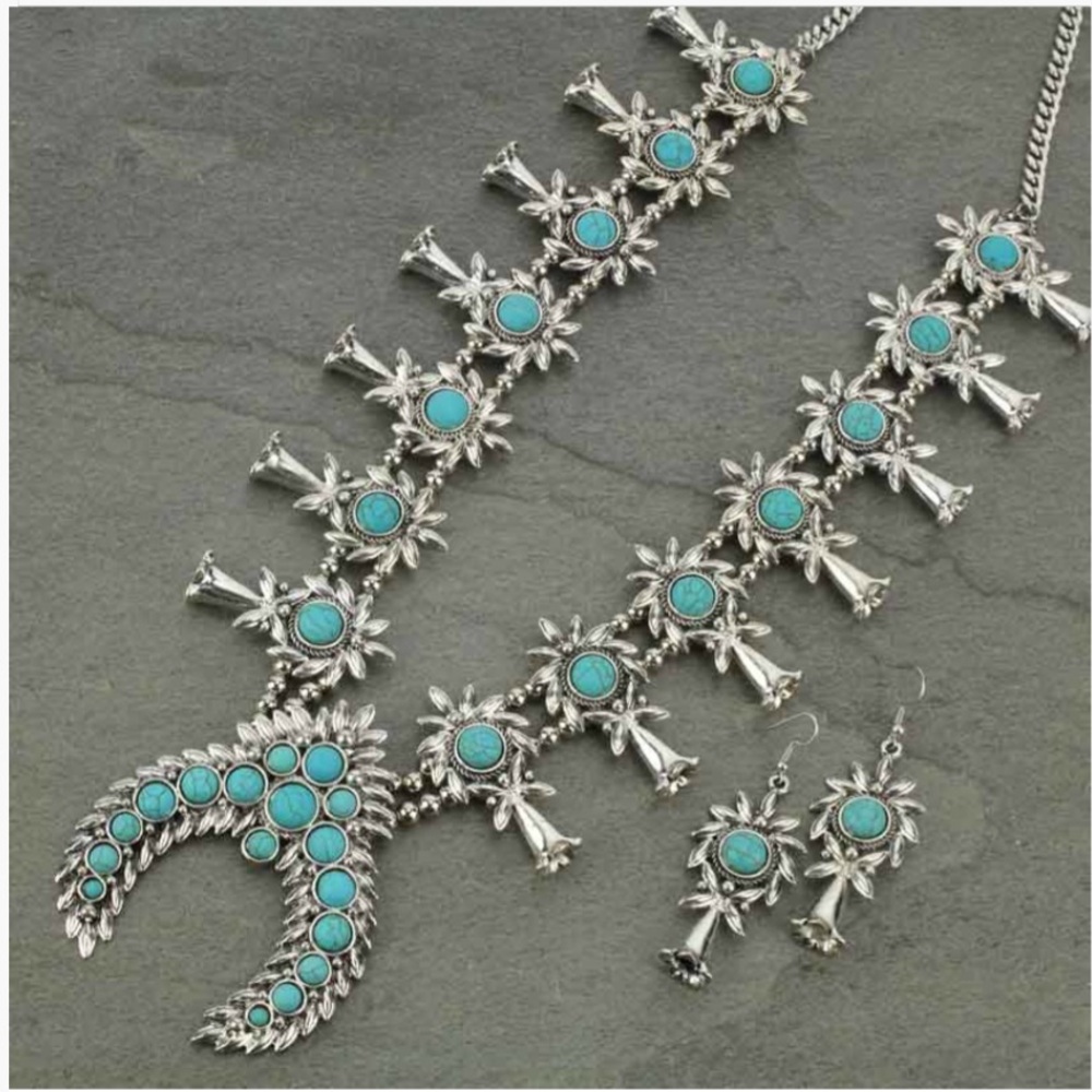Western Squash Blossom Necklace Set